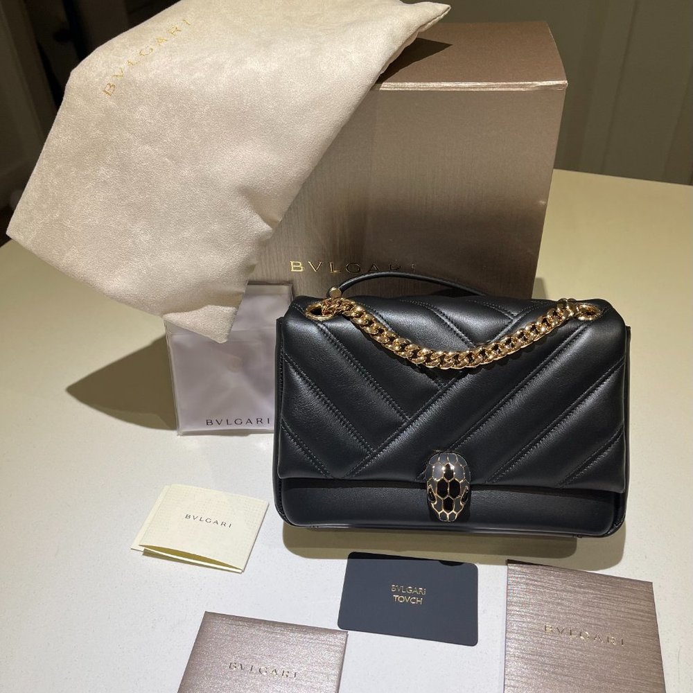 Bulgari Cabochon Serpenti Shoulder bag Black